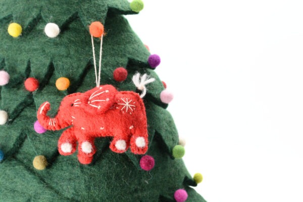 Felt red Christmas Elephant