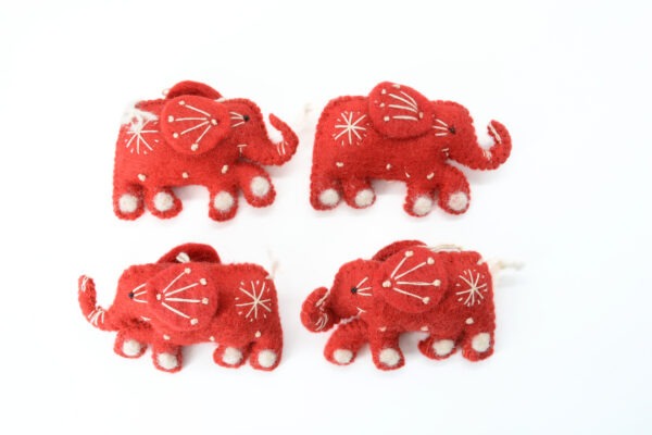 red felt Christmas Elephant