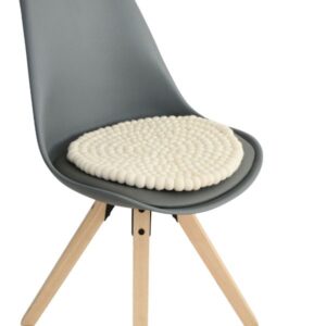 Felt ball white chair pad