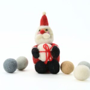 Felt Santa with gift - Christmas ornaments