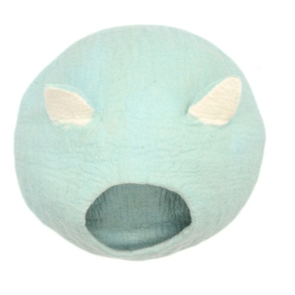 Mint Green- Felt round cat cave with ear