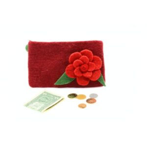 Wool Felted - Handmade red purse