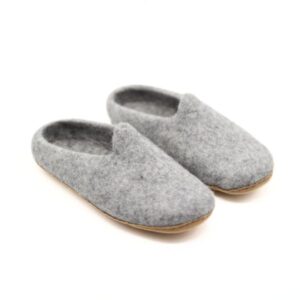 Designed grey felt slipper
