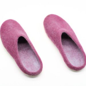 Tyrian color handmade felt slipper