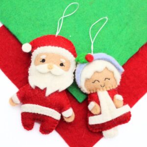 Felt couple Santa Hanging Christmas Ornaments