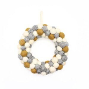 Handmade felt ball wreath