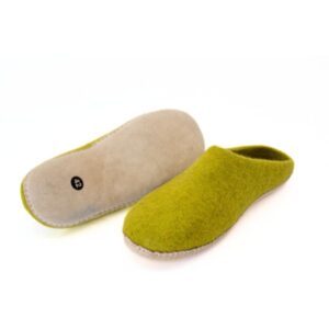 Handmade felt green slipper