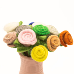 Handmade Felt Roses in a Vase