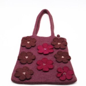 Floral Elegance Wool Bag