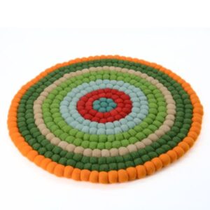 Orange & Green Tones Felt Chair Pad