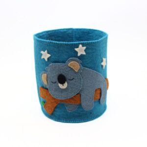 Felt Blue Wool Storage Bin