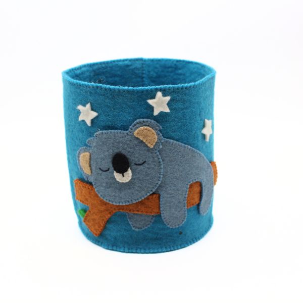 Felt Blue Wool Storage Bin - Image 5
