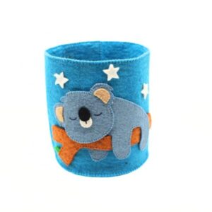Felt Blue Wool Storage Bin
