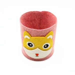 Pink Colored Wool Cheeks Basket