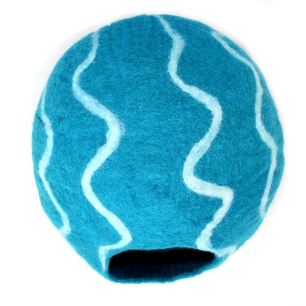 Felt Handmade Blue Colored Cat Cave