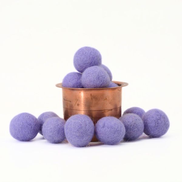 Handmade Felt Purple Colored balls - Image 4