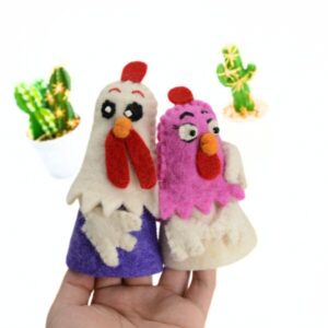 Handmade Felt Chickens Love Pair