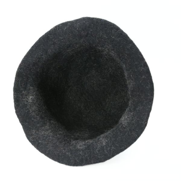 Felt Black Colored Dotted Hat - Image 3