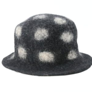 Felt Black Colored Dotted Hat