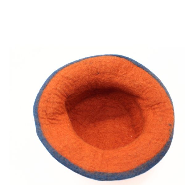 Felt Orange Colored Button Hat - Image 3