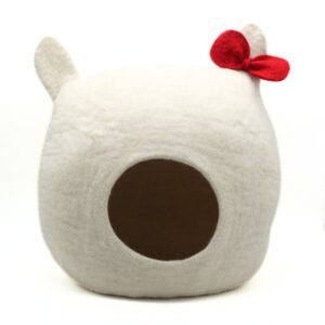 Red Bow Felt Cat Cave