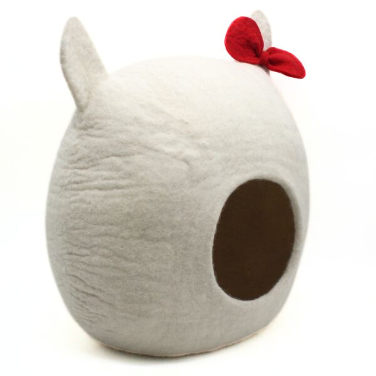 Red Bow Felt Cat Cave - Image 4