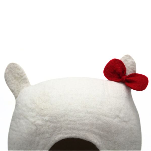 Red Bow Felt Cat Cave - Image 6