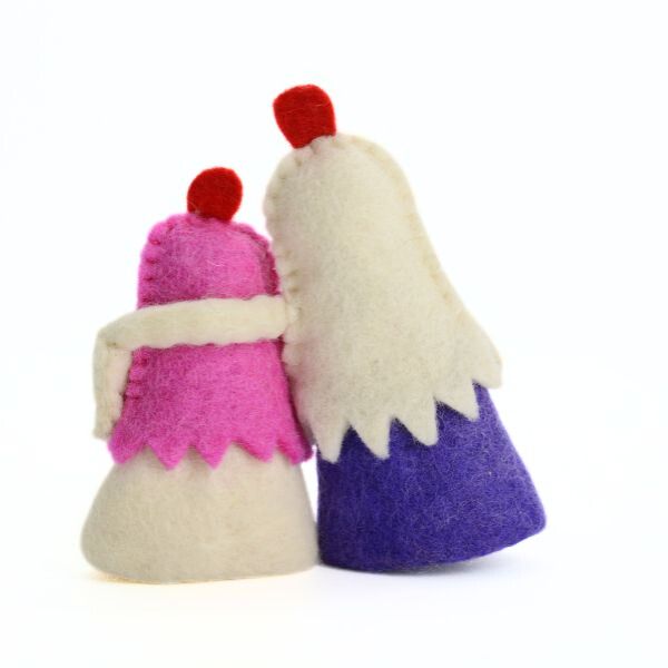 Handmade Felt Chickens Love Pair - Image 5