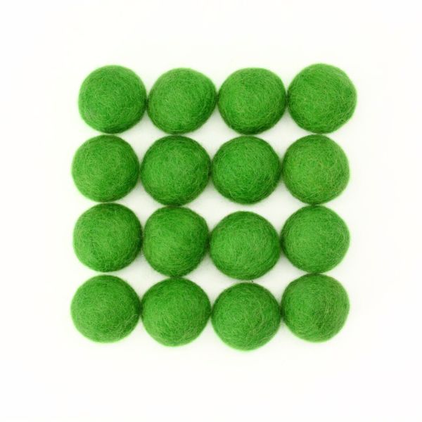 Felt Bright Green Balls - Image 3