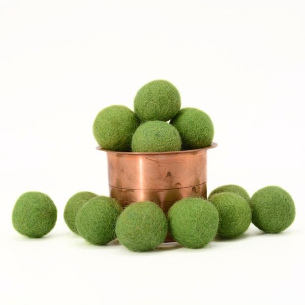 Felt Olive Green Balls - Image 4