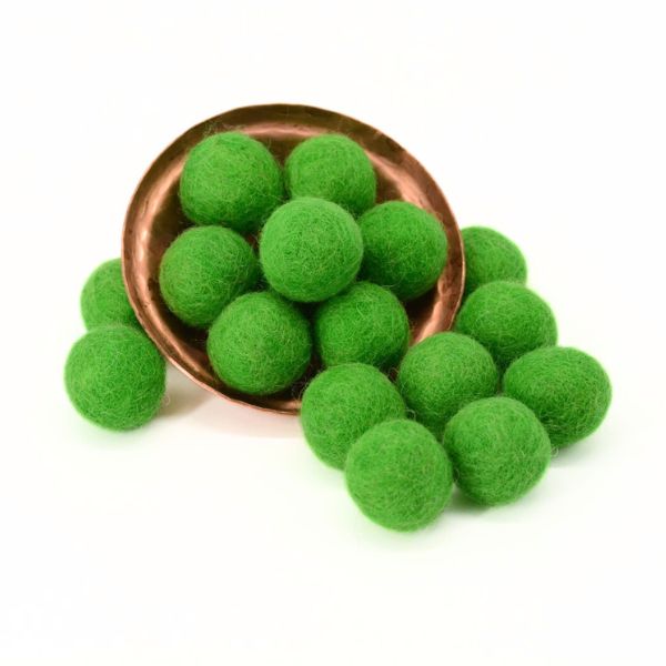 Felt Bright Green Balls - Image 5