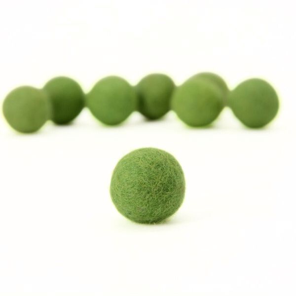 Felt Olive Green Balls - Image 2