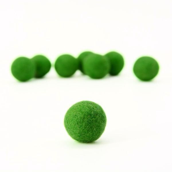 Felt Bright Green Balls - Image 2