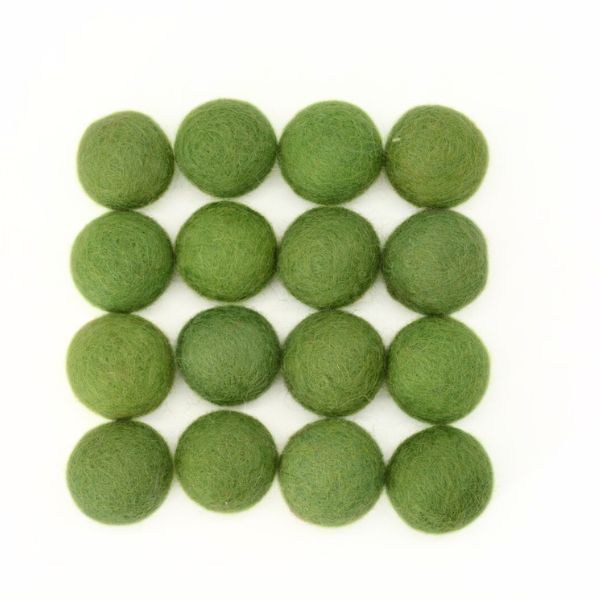 Felt Olive Green Balls - Image 5