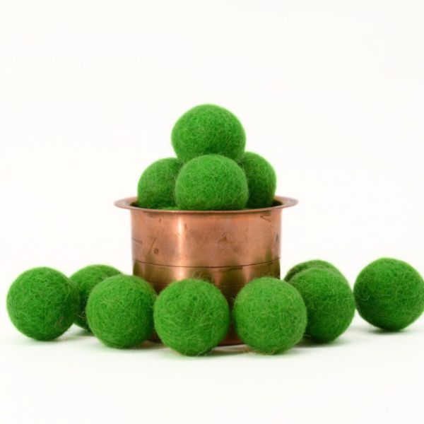 Felt Bright Green Balls - Image 4