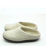 Milky Felt Shoes With Leather Sole - Image 3