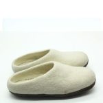Milky Felt Shoes With Leather Sole - Image 2