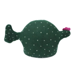 Handmade green cactus design felt cat house with pink flower - Image 3