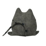 Handmade grey felt cat house with a cat-inspired design - Image 4