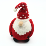 Handmade Felt Santa Christmas Ornament with White Polka Dot Red Hat - Image 2