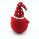Handmade Felt Santa Christmas Ornament with White Polka Dot Red Hat - Image 5