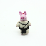 Handmade Felt Pink Piggy Face Bunny Ornament - Image 4