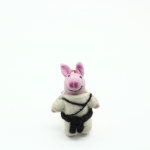 Handmade Felt Pink Piggy Face Bunny Ornament - Image 3