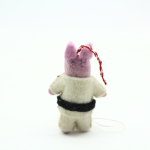 Handmade Felt Pink Piggy Face Bunny Ornament - Image 2