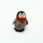 Handmade Felt Penguin Ornament with Red Scarf - Image 5