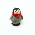 Handmade Felt Penguin Ornament with Red Scarf - Image 6