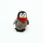Handmade Felt Penguin Ornament with Red Scarf - Image 7