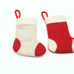 Handmade Felt Christmas Stocking in White and Red - Image 4