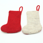 Handmade Felt Christmas Stocking in White and Red - Image 3