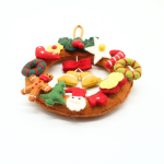 Handmade felt Christmas wreath with charming Christmas ornament design, crafted from 100% natural wool - Image 4